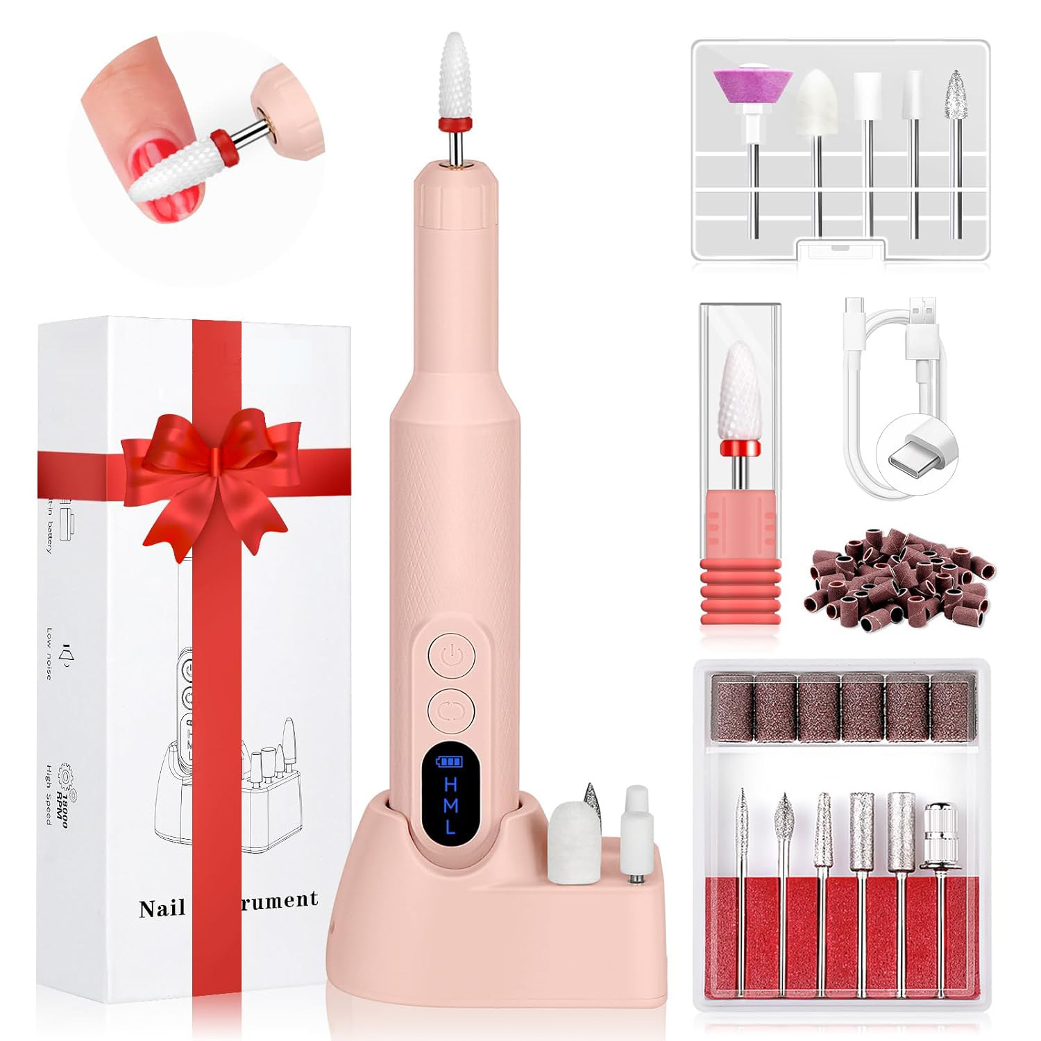 Electric Nail Drill for Manicure and Pedicure, Small Electric Polishing and Nail File Tool for Professional Use
