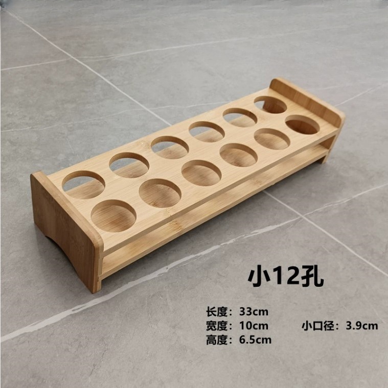 Bamboo liquor glass rack wine dispenser rack shot glass rack bamboo wooden rack small wine glass storage rack small sake cup rack