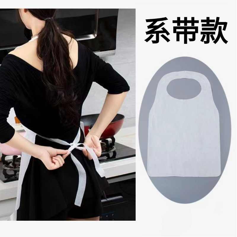 Disposable non-woven apron adult pocket for eating lobster hot pot restaurant barbecue home oil-proof