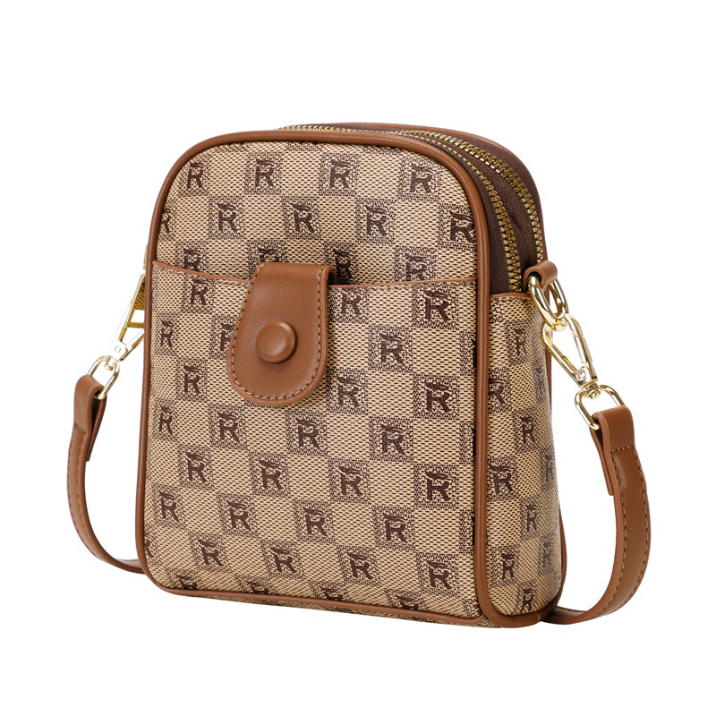 Genuine leather small crossbody bag 2026 new multi-layer phone bag women's color-block crossbody bag mini small bag
