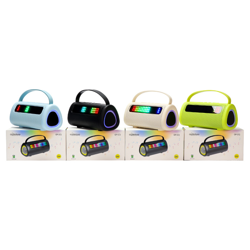 OP572 New Wireless Bluetooth Speaker Desktop Home RGB Color Light Subwoofer Outdoor Portable Colorful Small Speaker