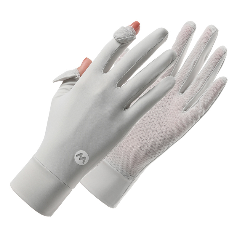 Sun Protection Gloves for Women, Summer Thin Style, Anti-Uv, Outdoor Cycling, Electric Bike Driving, Sunshade, Non-Slip, Fishing, Ice Silk