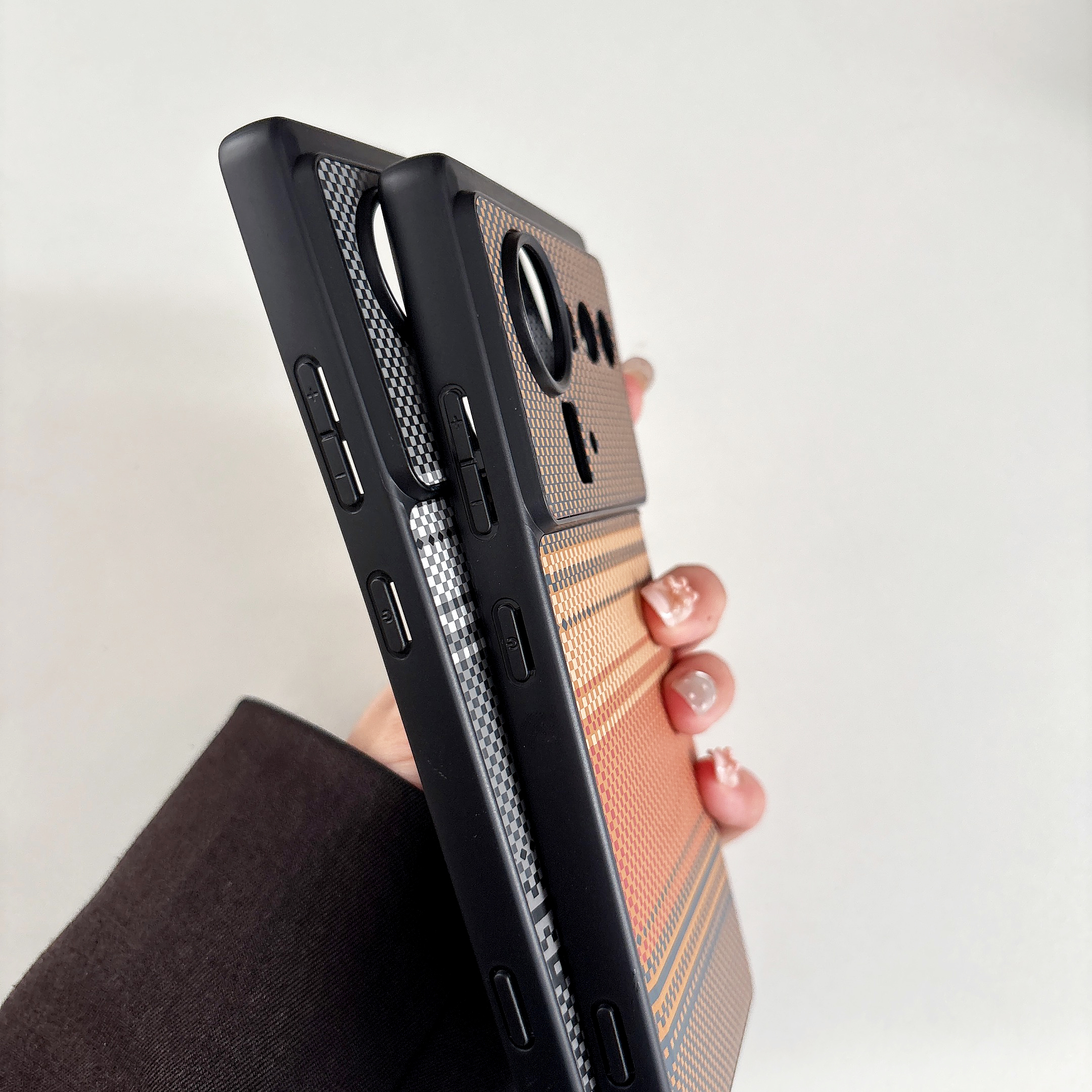 Magnetic phone case for Nubia Z80 Ultra, color-contrast woven back panel, anti-drop protective case, new
