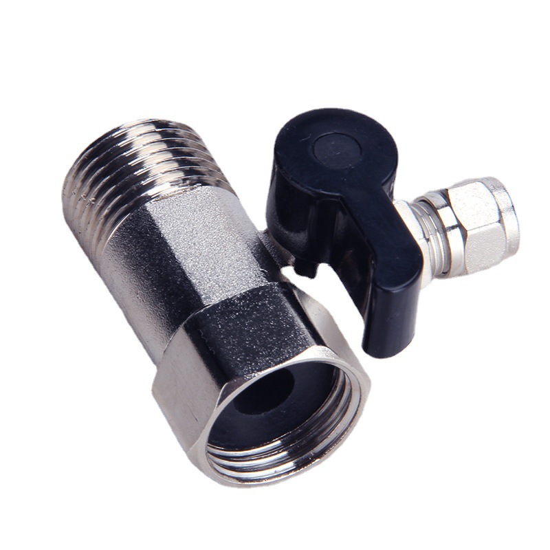 Alloy electroplated water purifier 2-point 3-point inlet three-way ball valve water purifier inlet three-way valve quick connector