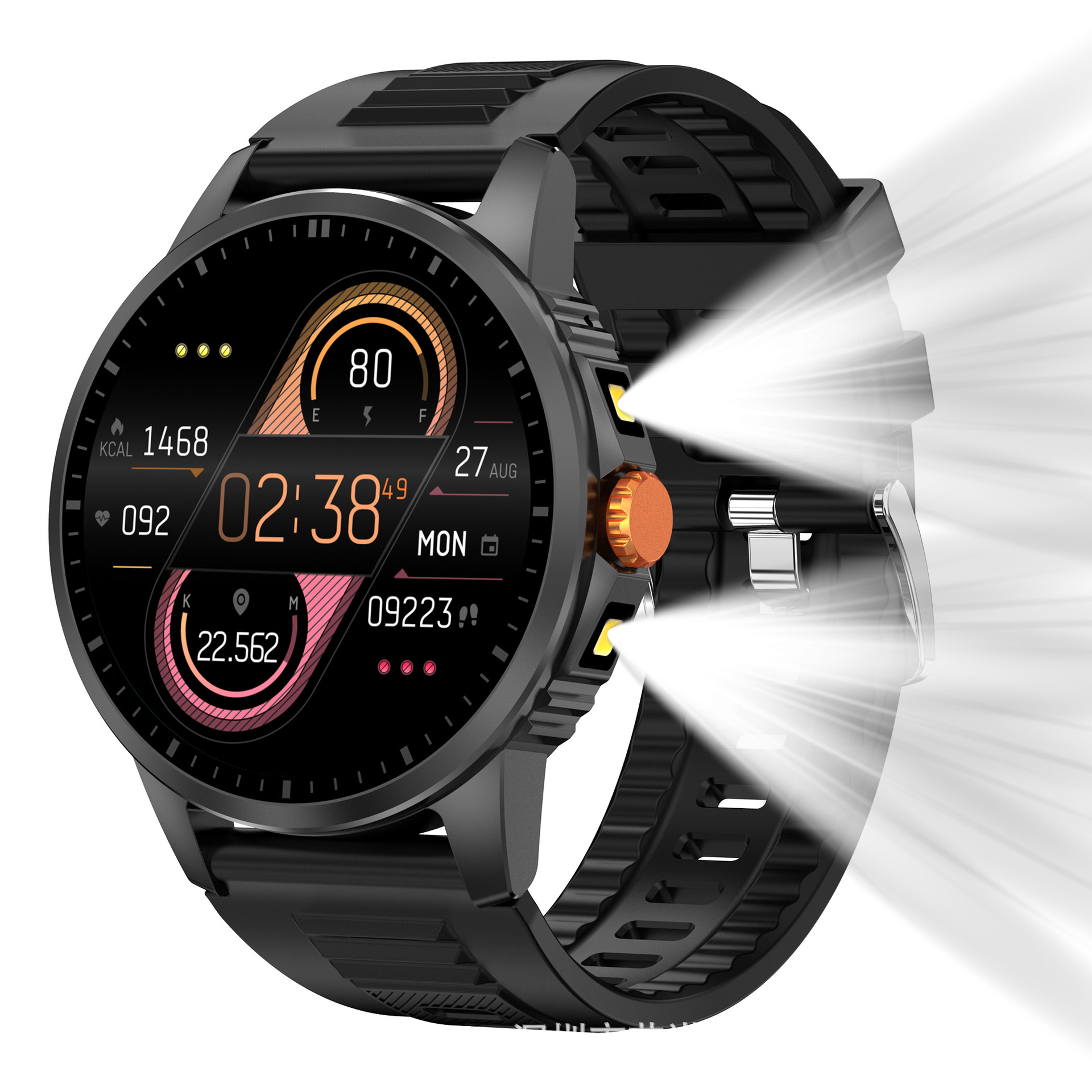 New V5 Smart Watch Dual Flashlight Bluetooth Call SmartWatch Outdoor Sports Watch V5