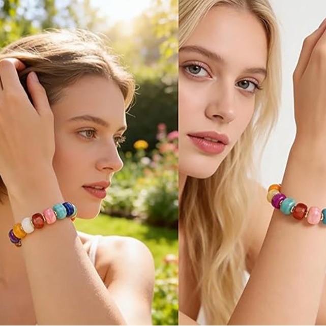 New Milad Style Gradient Acrylic Geometric Bracelet Necklace Simple