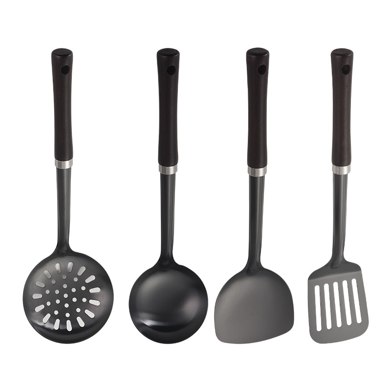 Thickened Stainless Steel Spatula Frying Spoon Slotted Spoon Frying Spatula Kitchen Utensils Set Frying Iron Spatula Home Kitchen Anti-Scald