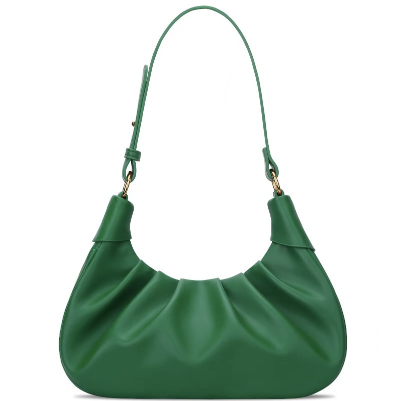Wrinkled Soft Leather Cloud Bag Commuter Casual Single Shoulder Crossbody Bag Textured Handheld Bag Urban Simple