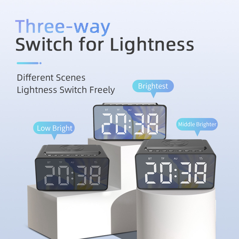 Bluetooth speaker new wireless charging clock LED alarm clock audio new wireless charging Bluetooth speaker