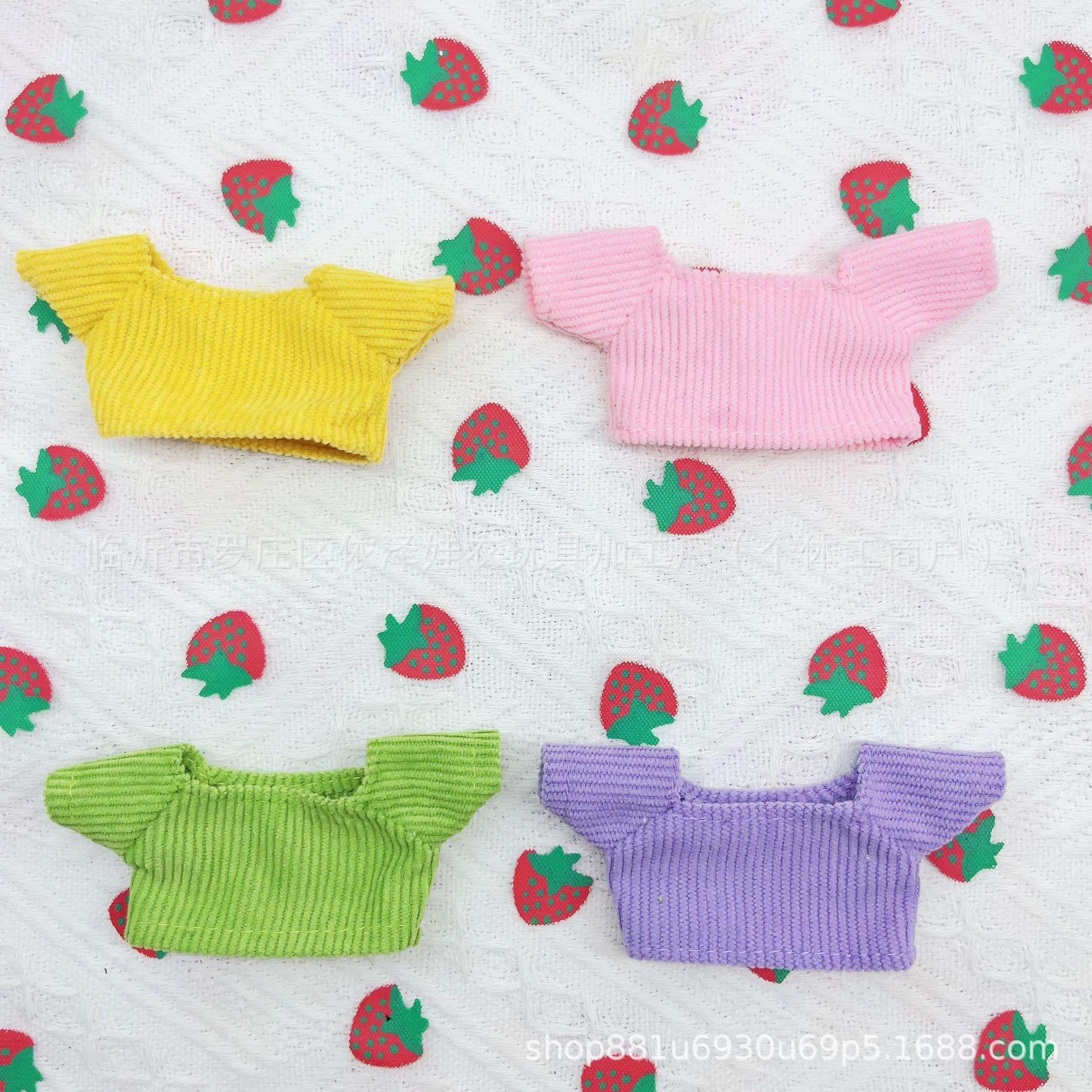 10cm Honey Dog Pendant Doll Clothes T-shirt Corduroy Top Bear Doll Accessories Dress Up Toy