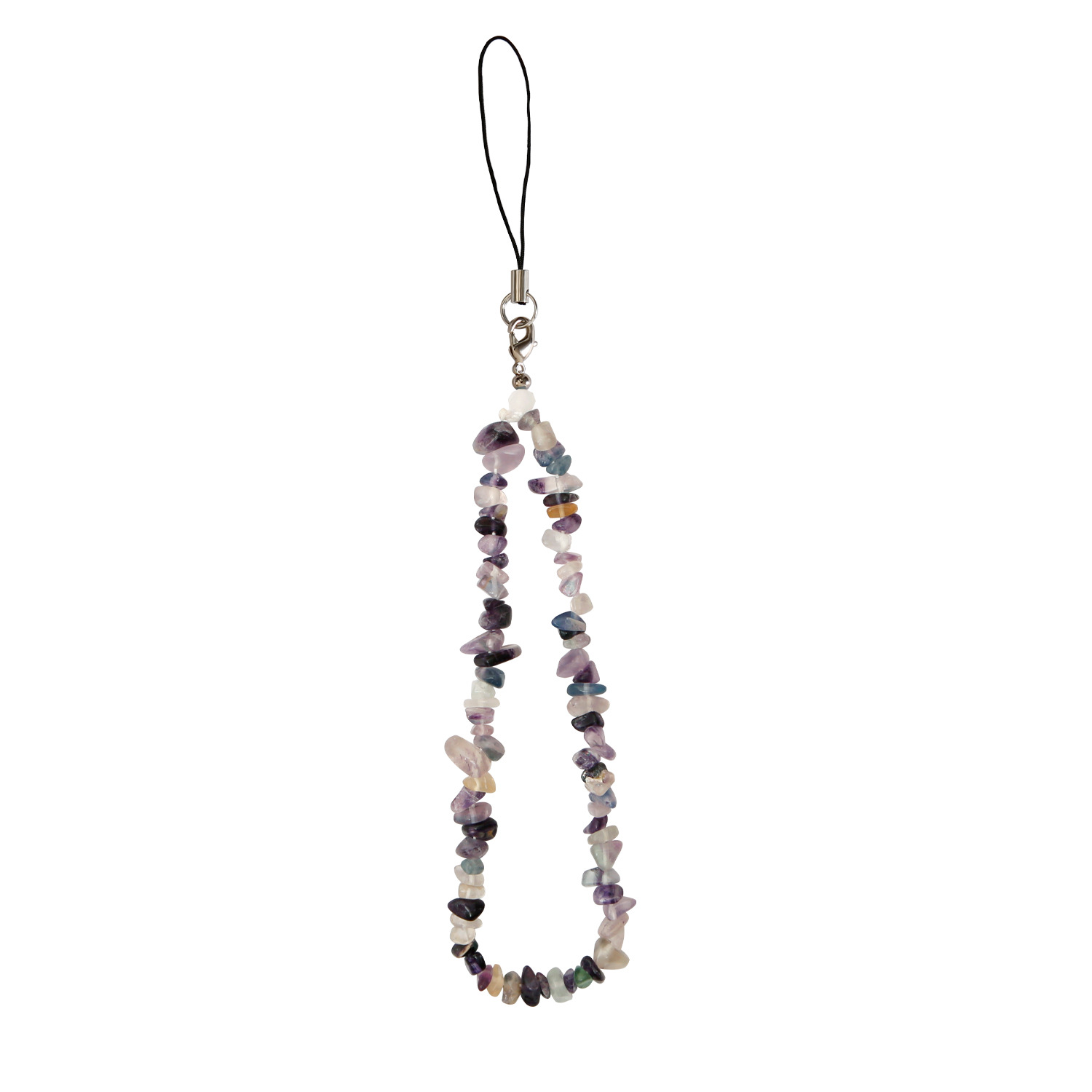 Natural Crystal Phone Lanyard Stone DIY Pink Crushed Stone Phone Case Portable Chain