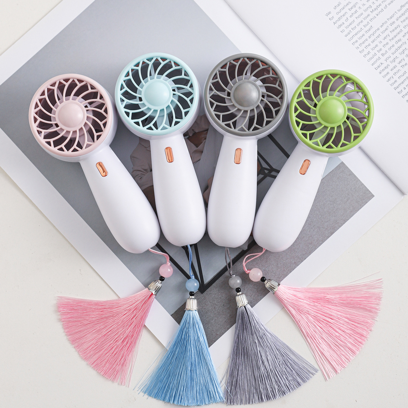 Mini Lithium Battery Small Fan Japanese and Korean New Mini USB Charging Cartoon Portable