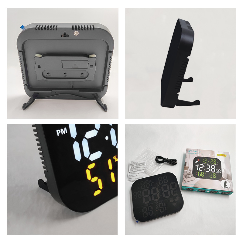 Weather forecast desktop week digital temperature humidity hanging clock alarm clock simple electronic clock LED clock