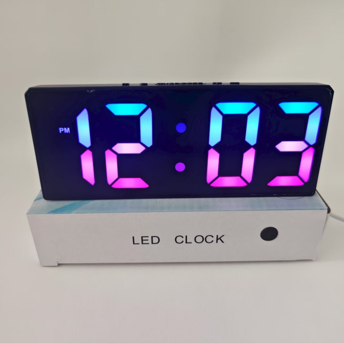 Simple large screen alarm clock LED mirror electronic multi-function student clock