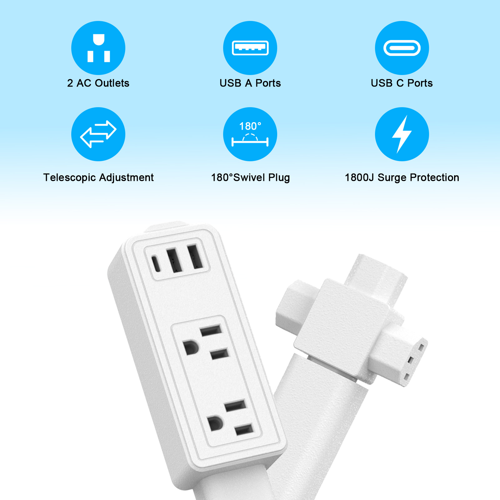 New Power Outlet Retractable Outlet Splice Outlet Desk Sofa Nightstand Extender