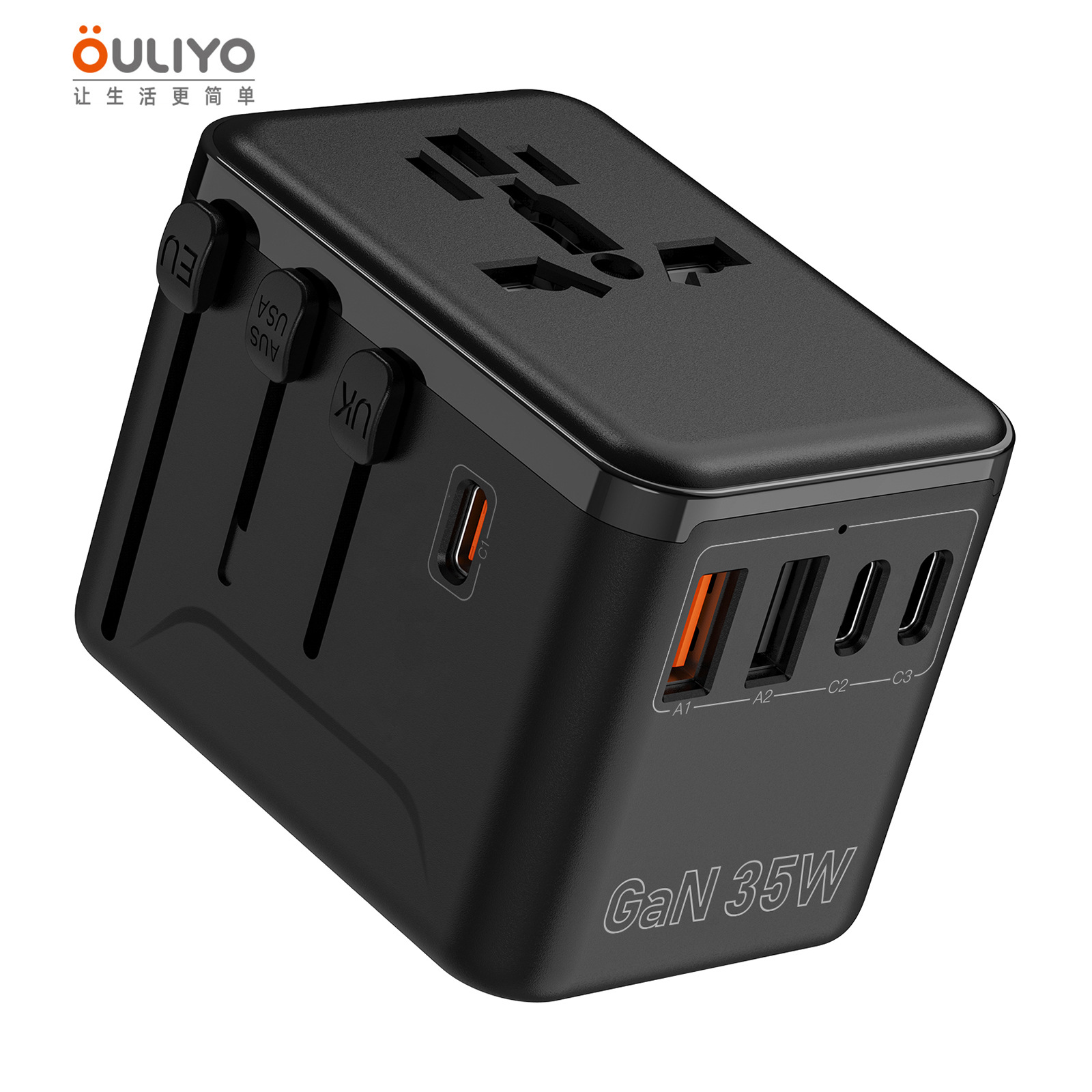 GaN Converter Socket 35W PD Fast Charging Multi-function Travel Plug Socket Fast Charger Adapter Plug