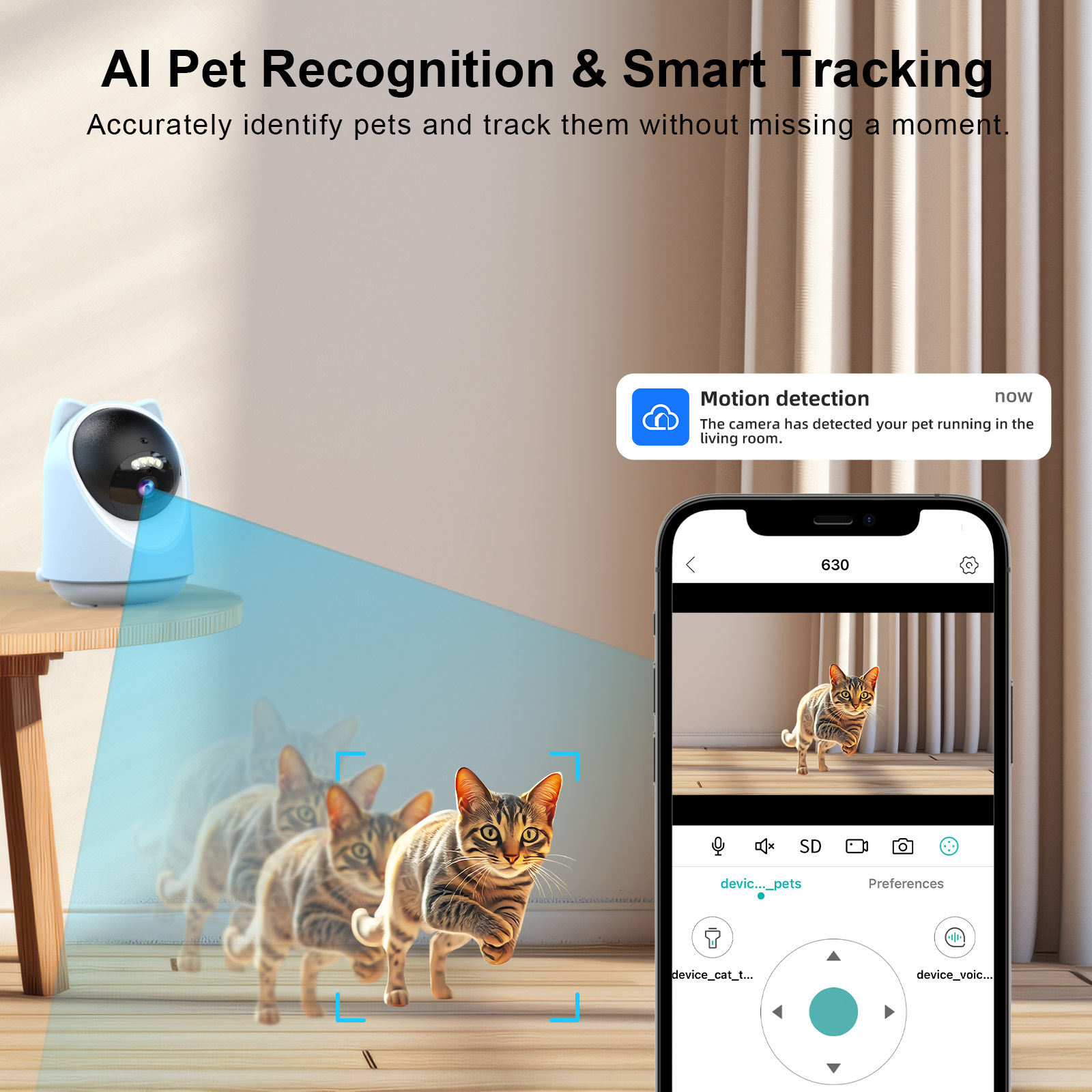 5G Pet Camera Laser Cat Teaser AI Recognition Auto Tracking Smart Pan-Tilt Surveillance