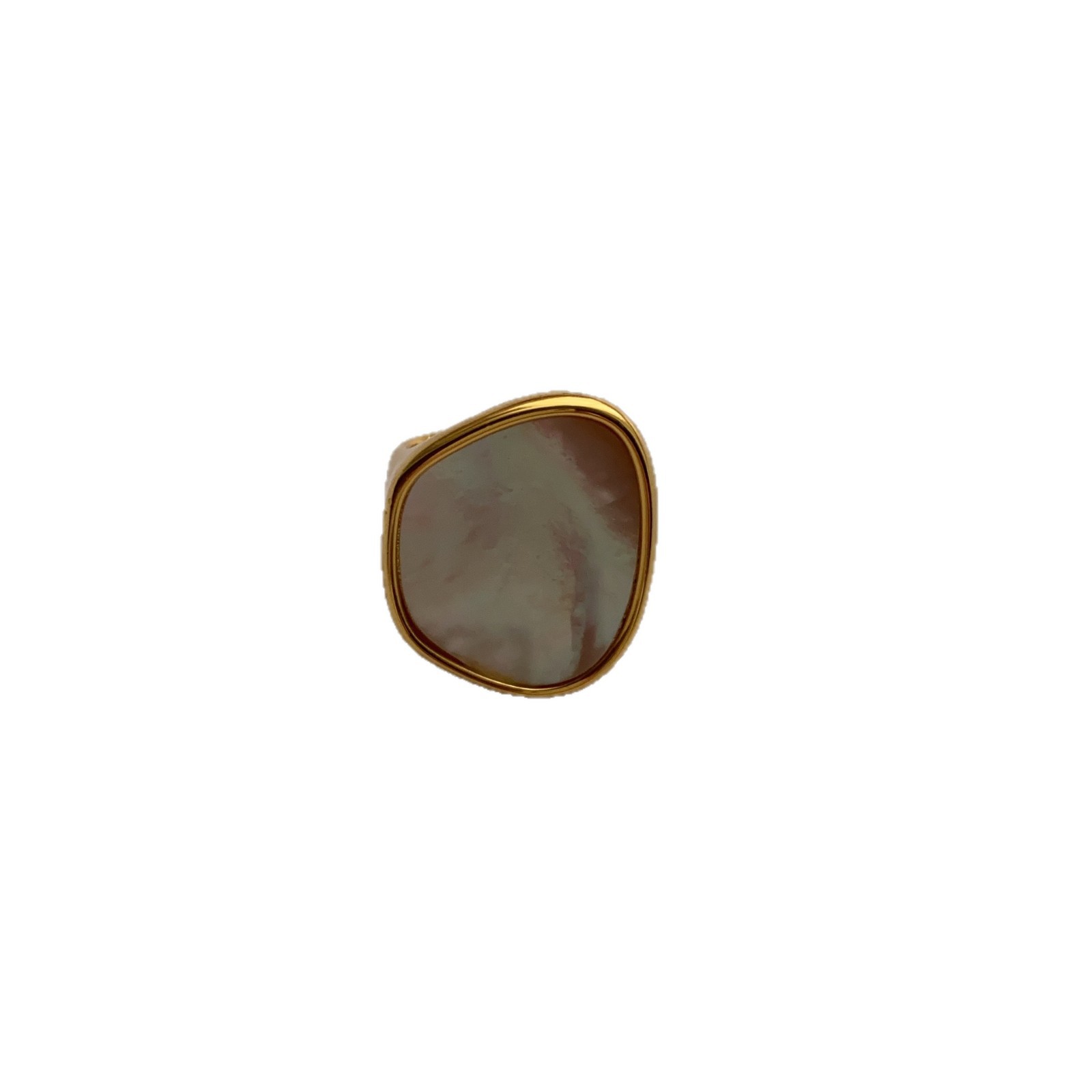 Natural Texture Mother-of-Pearl Round Index Finger Ring Shell Ring