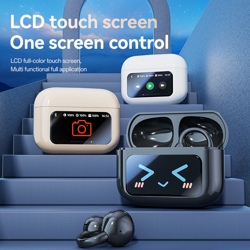 M100 Bluetooth Headphones Clip-on Ear Non-in-ear With Screen Digital Display Color Screen Long Battery Life Wireless Bluetooth Headphones