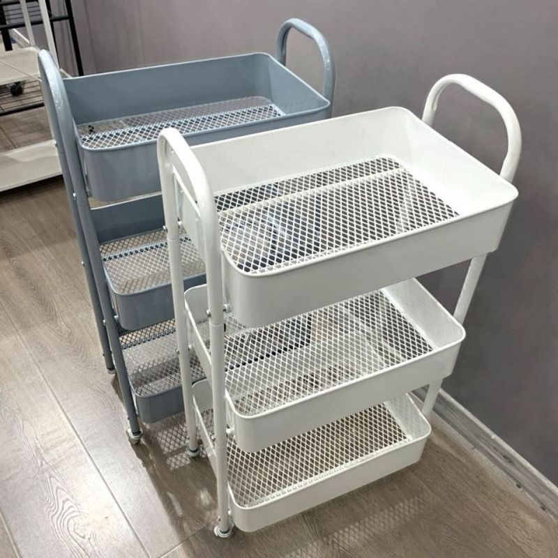 Beauty salon special trolley beauty cart three-layer barber shop hairdressing nail hand push tool cart storage shelf
