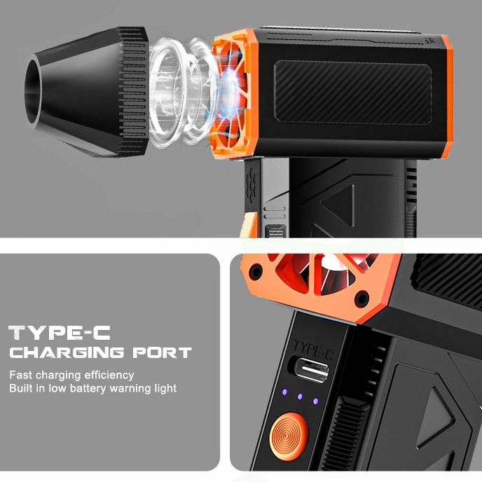 Violent Turbine Fan Mini Camping Outdoor Handheld Cooling Fan 120,000 High-Speed Vacuum Adjustable Endurance Wind