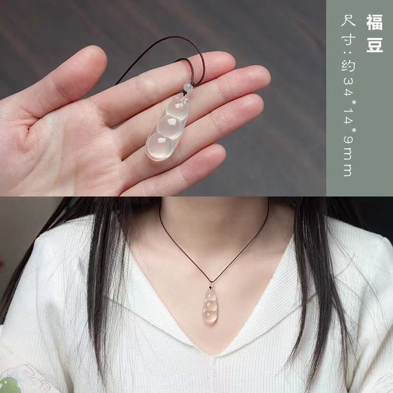 New Ice Seed Horse Material White Chalcedony Pendant Peace Button Auspicious Cloud Lock Ice Transparent No Event Pendant Live Broadcast