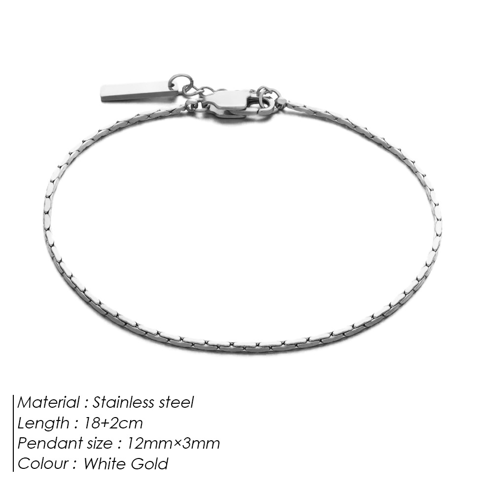 eManco New Titanium Steel Bracelet Wire Chain Bracelet Men Simple Sexy