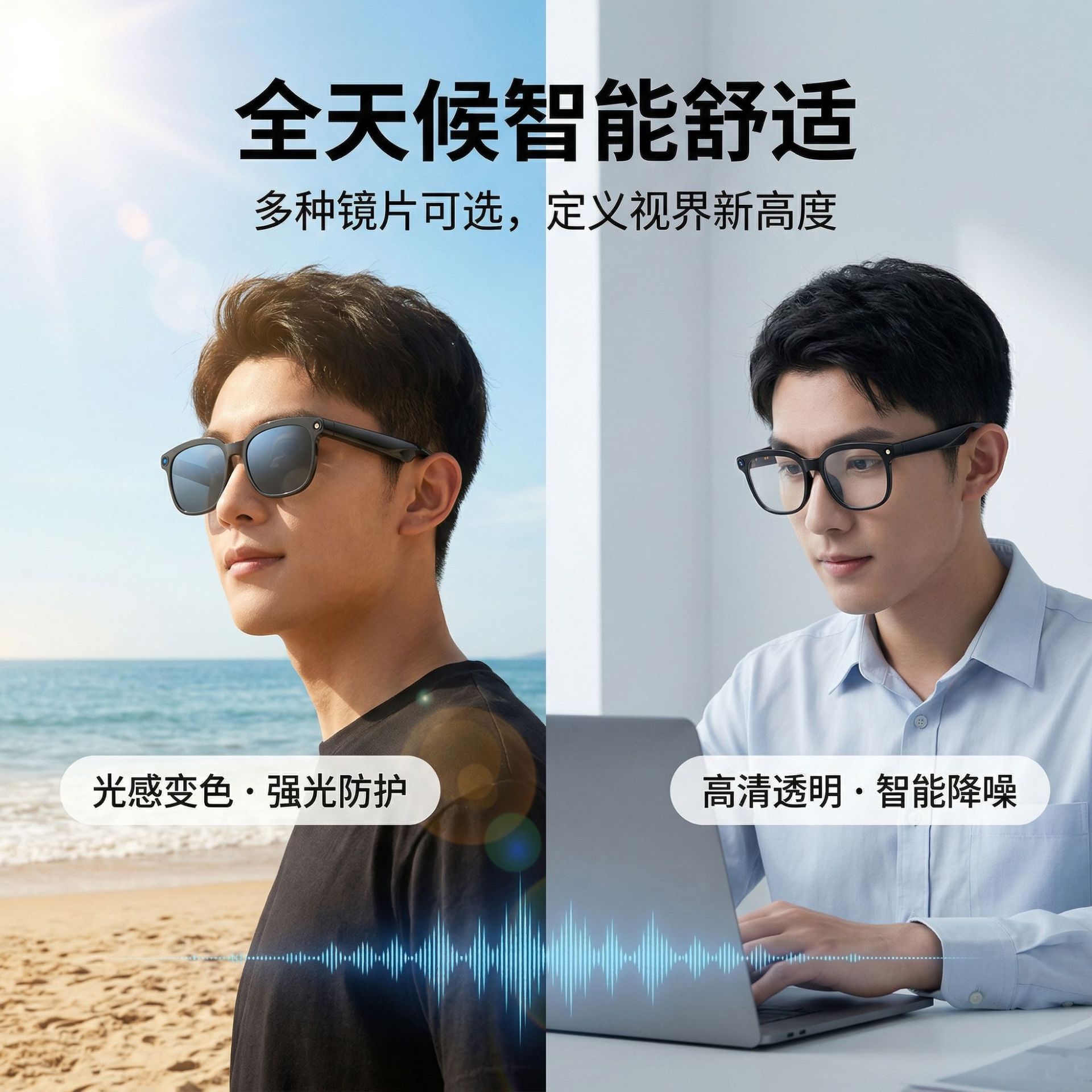 Smart Glasses 8MP Camera Real-time Translation Bluetooth Call AI Glasses Video