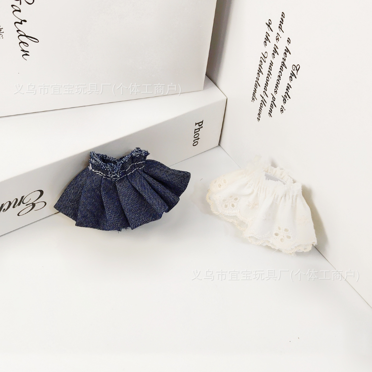 Long Leg KT Cat 4.0 Labubu Gazi Sister Spring Denim Puffy Skirt American Style Pendant Doll Clothes