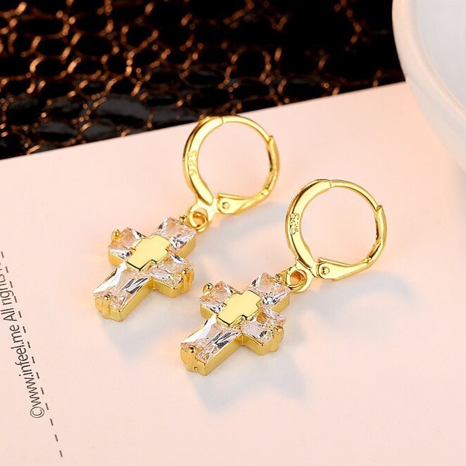 Ear Cuff Women Cross Zircon Earring Exquisite Zircon Ear Cuff Accessory