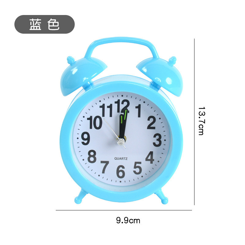 Mini Alarm Clock Student Second-Skip Bedside Clock Desktop Clock Lazy Simple Clock Children Cartoon Small Bell