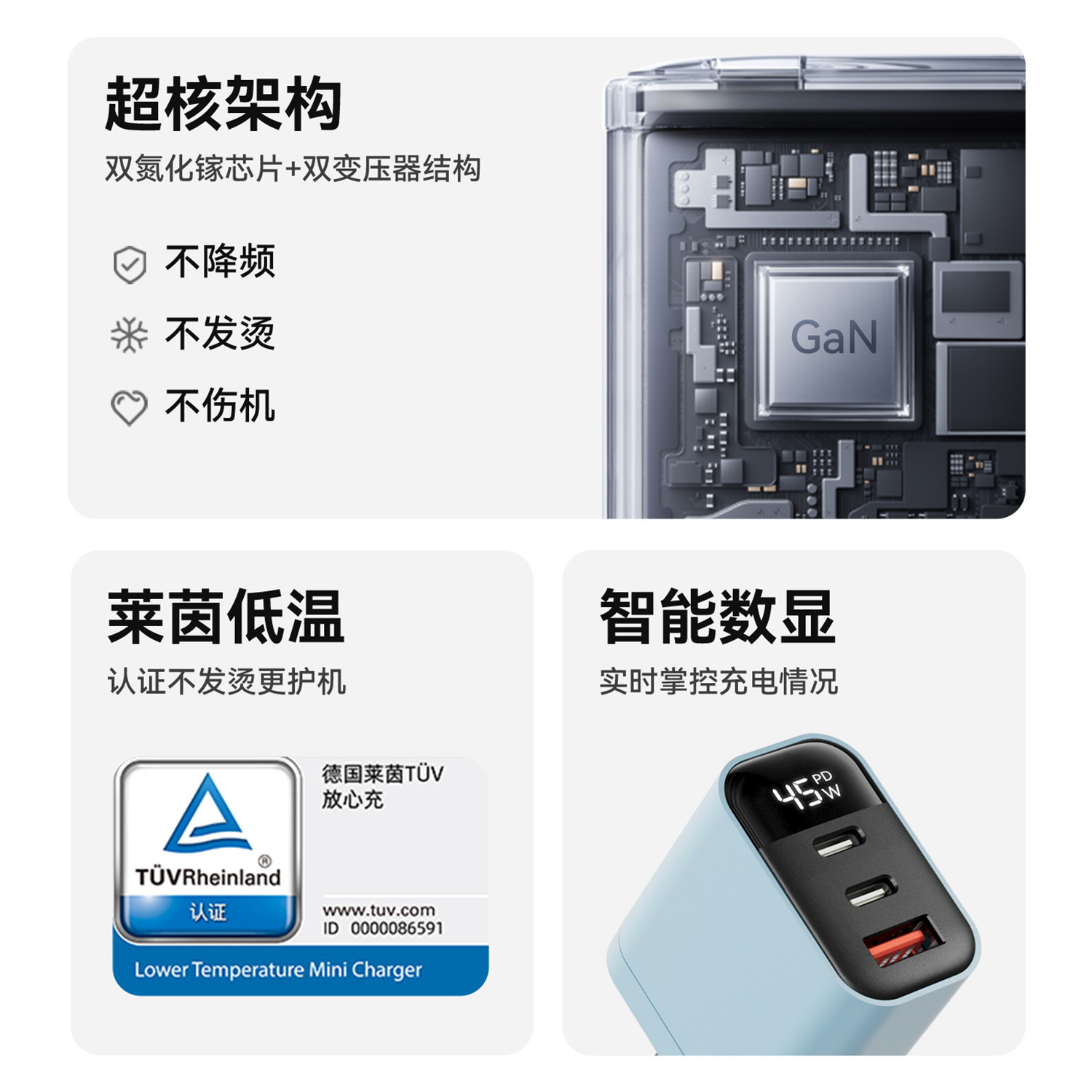 [45W Three Port] GaN Fast Charger for Apple 17 Charger Set iPhone 16 Pro Max