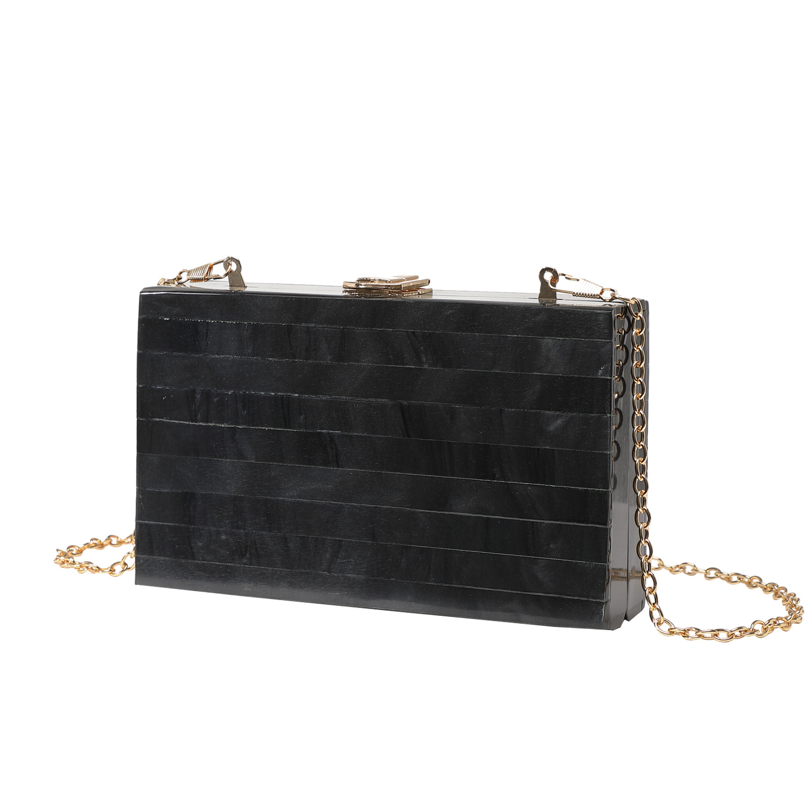 2023 New Evening Bag Striped Stitching Pearlescent Acrylic Clutch Bag Crossbody Exclusive