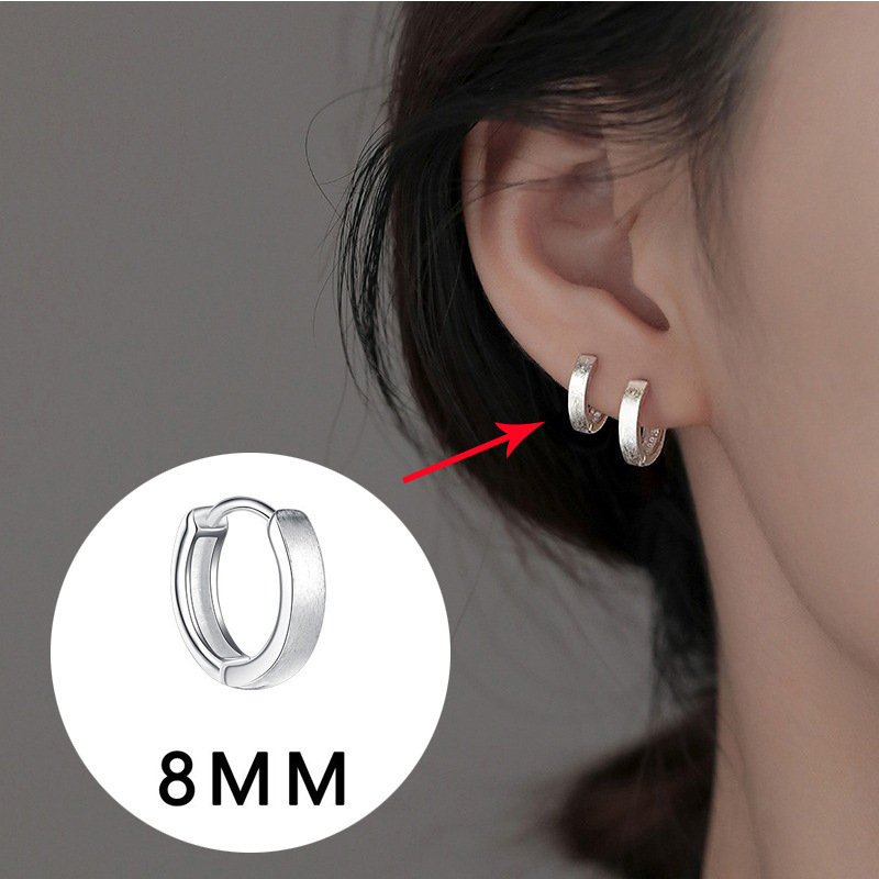 Plain Earring Hoop OL Commute Student Circle Earring Small Simple Zircon Twist Ear Cuff Mobius Ring Earring