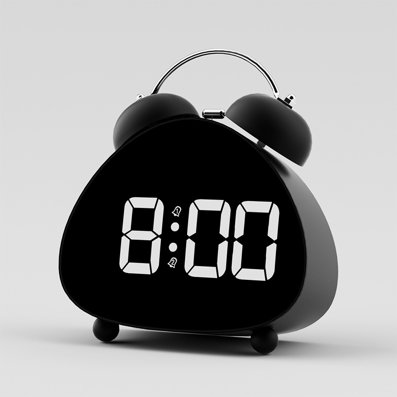 Alarm clock wake-up student special get up LED electronic display mechanical ringing super loud sound alarm