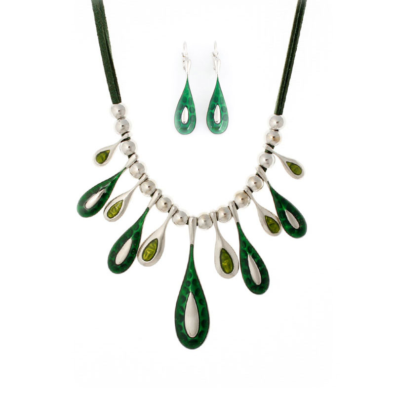 A550 Accessories Handmade Enamel Color Accessories Mixed Batch Oil Drop Drop Necklace Earring Set