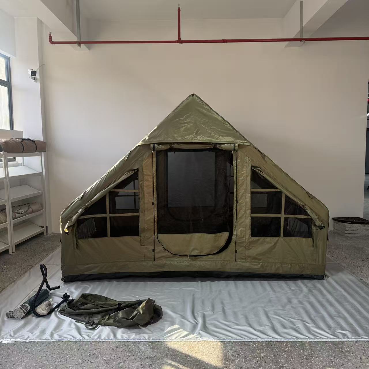 Outdoor camping quick-open inflatable travel portable Oxford cloth inflatable tent, camping tent double door multi-person