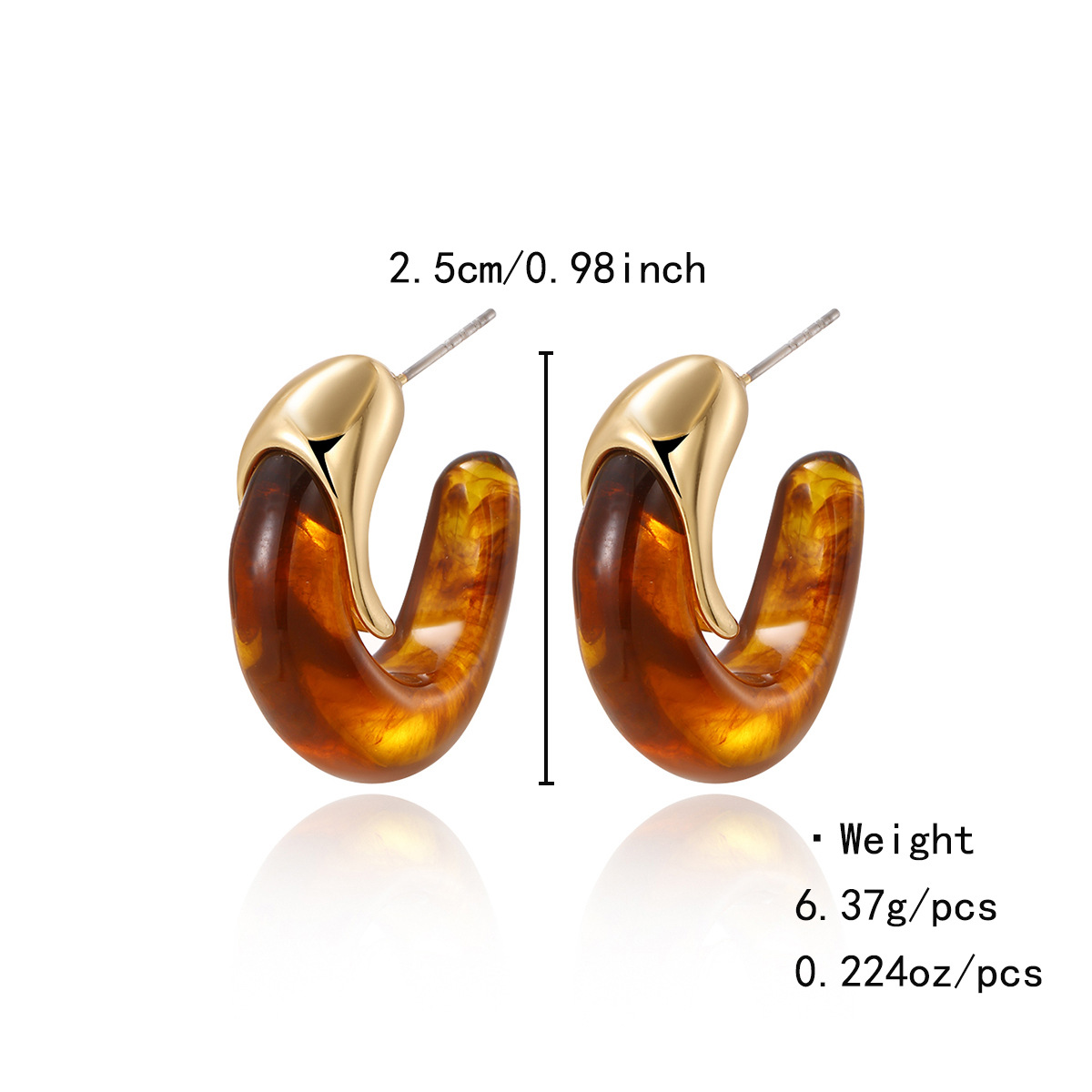 Kenjie earrings exaggerated oval resin long stud earrings for women