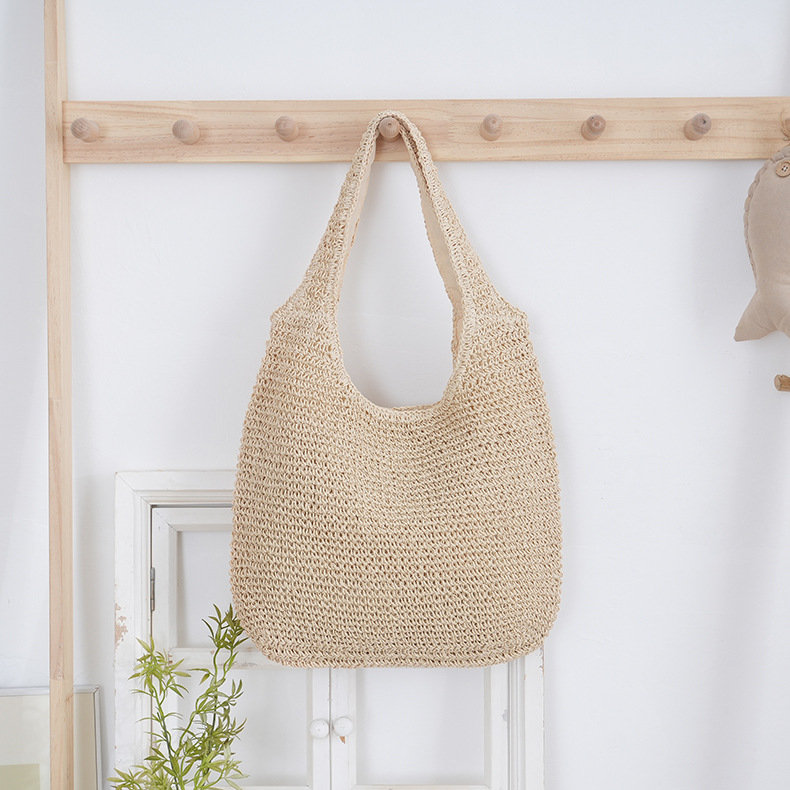 Summer popular shoulder bag, straw woven bag, daily commuting woven bag, vacation shoulder bag