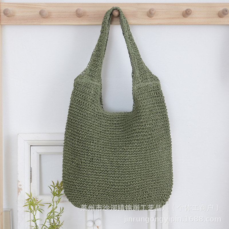 Summer popular shoulder bag, straw woven bag, daily commuting woven bag, vacation shoulder bag