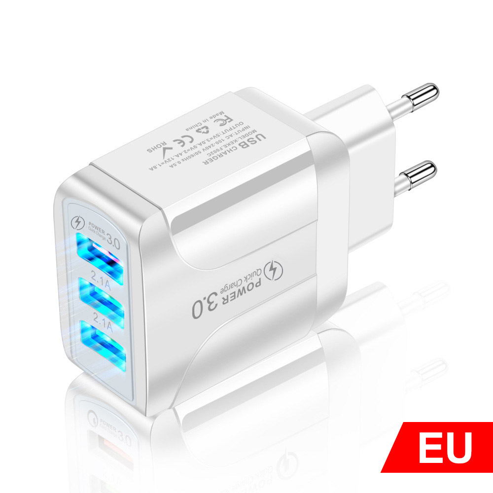 Glowing 3USB Butterfly Charger 2.5A IC Solution Tablet Travel Charger Charging Head Adapter