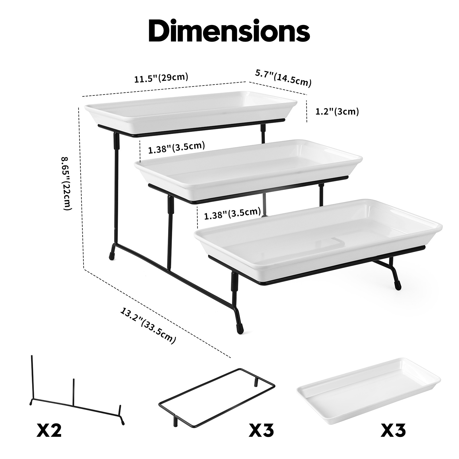 Three-tier fruit plate tray, hotel dessert stand, self-service display stand, dessert plate, multi-layer