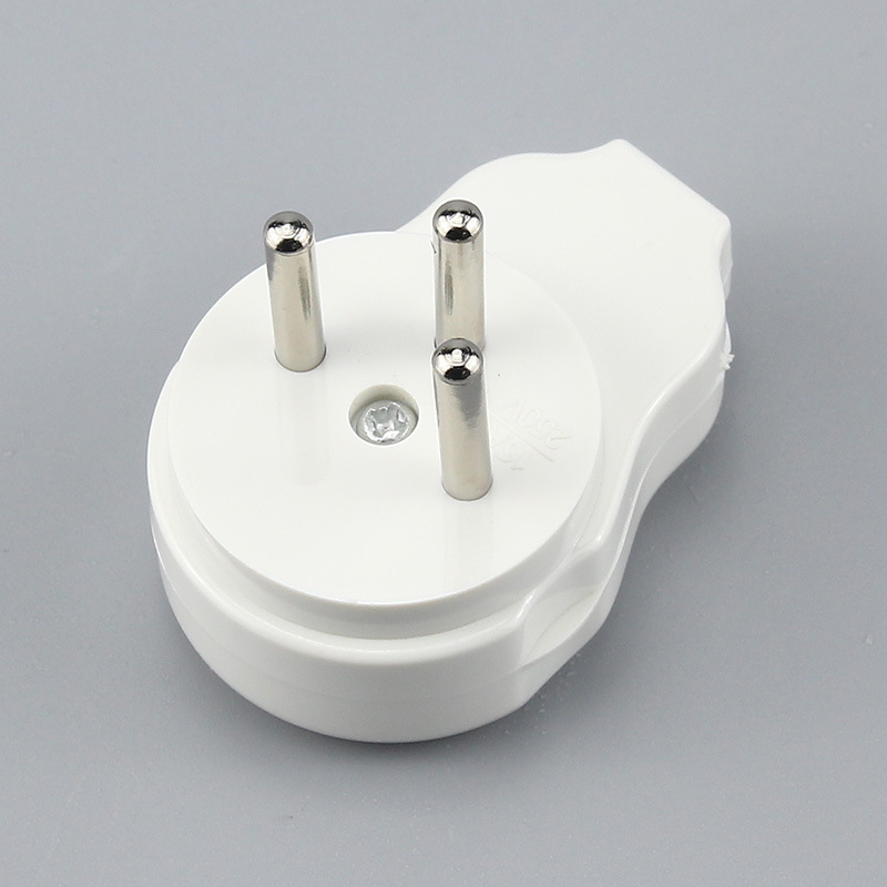 Israeli plug white 16A standard Israeli assembled cylindrical male-female mating three-pole power plug