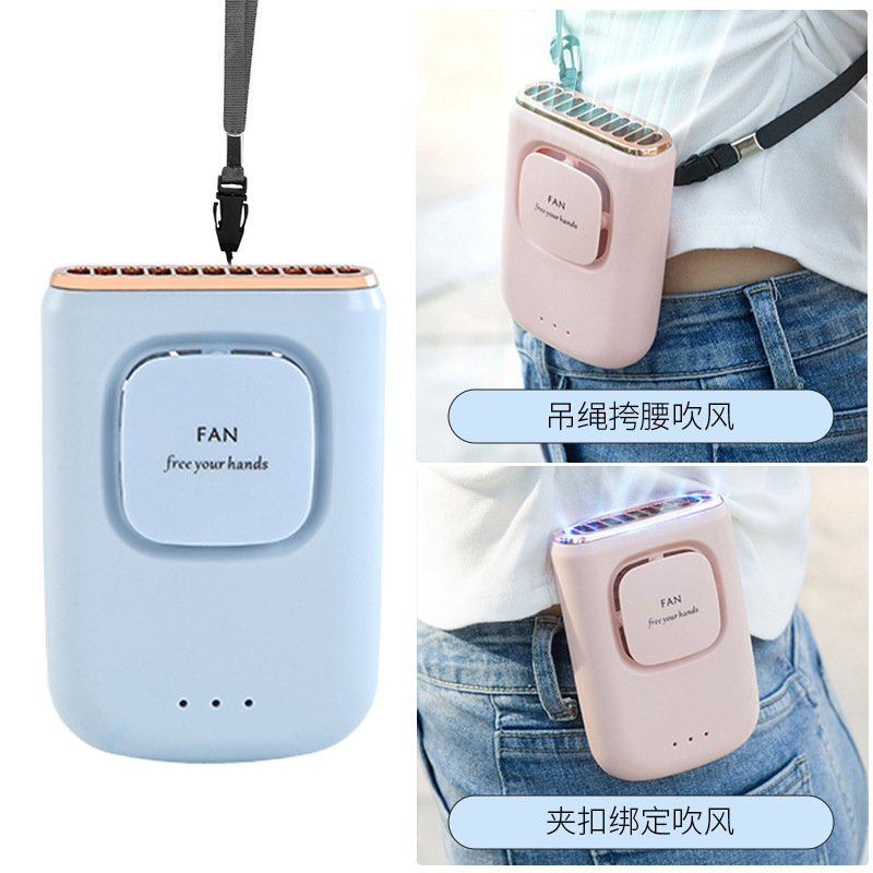 Neck Fan Bladeless Lazy Waist Fan Strap LED Display USB Charging Portable Fan Mini Fan