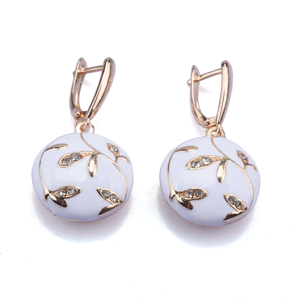 2023 summer new earrings alloy enamel earrings geometric niche accessories earrings
