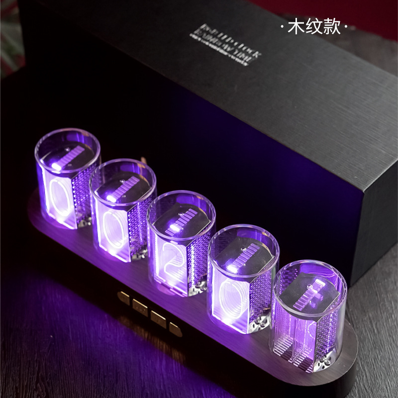 RGB Nixie Tube Style Clock Desktop Decoration Digital Clock