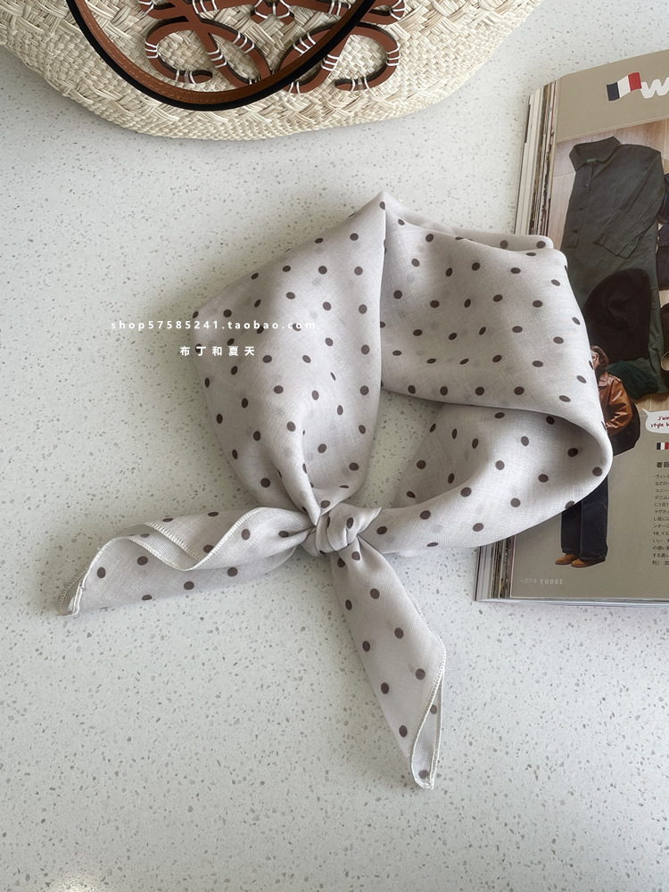 Cotton-linen square scarf collection ~ super many floral and polka dot neck scarf, forest style headscarf, hairband, bag for women