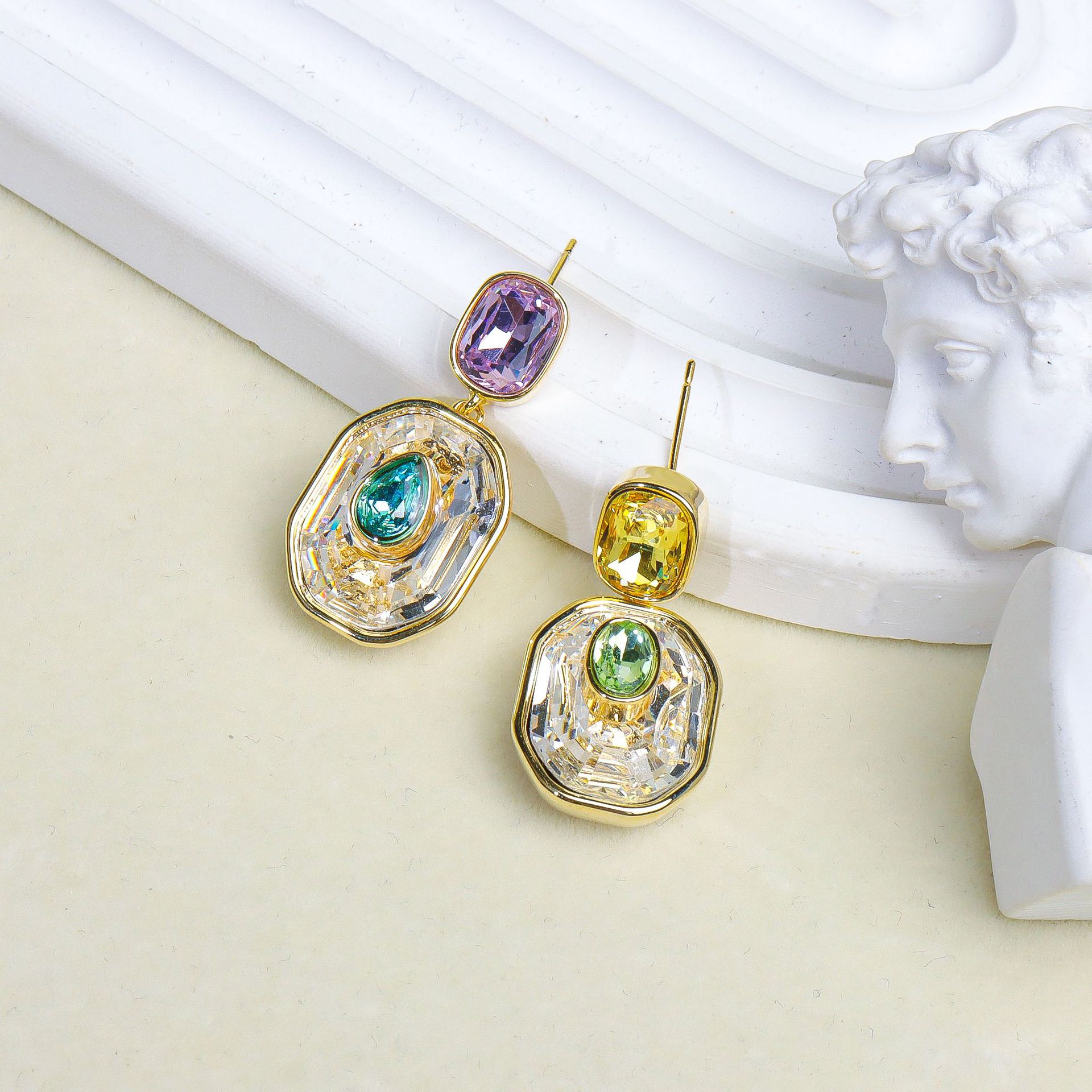 Fresh and sparkling crystal micro-set super shiny bracelet necklace design element set for women