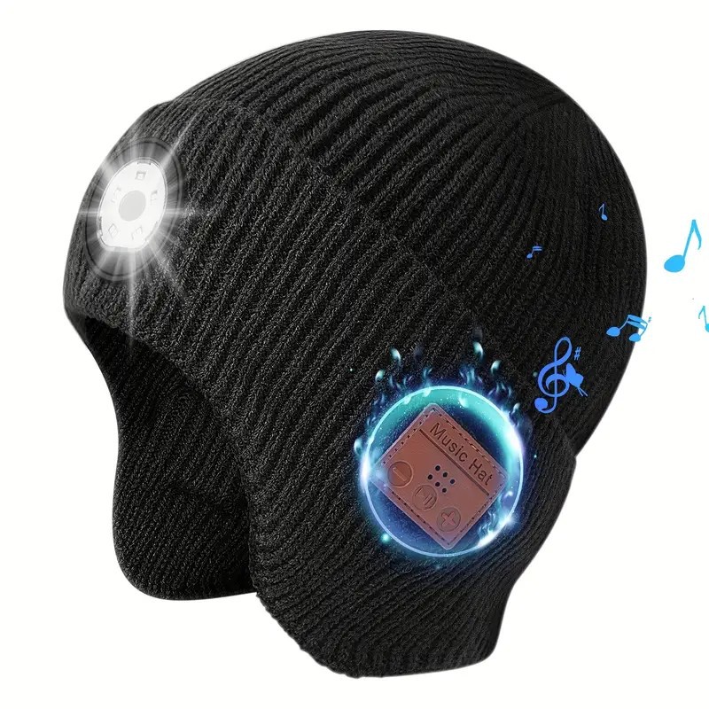 2026 Autumn Winter New Wireless 5.3 Bluetooth Headset Ear-Covering Hat Outdoor Warm Music Ear-Wrap Beanie