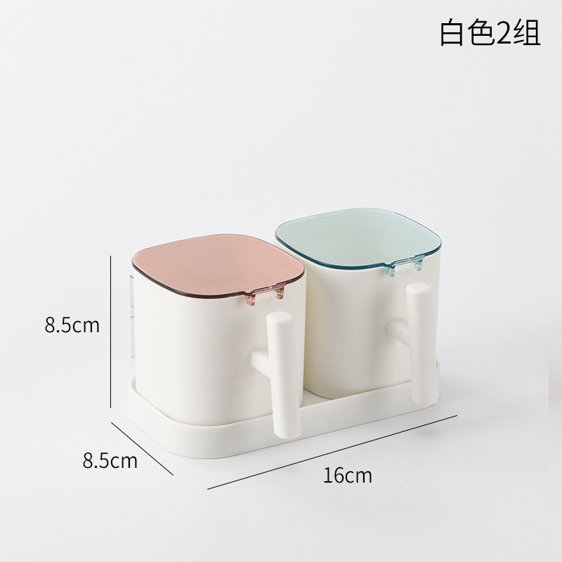 kitchen combination seasoning box seasoning jar kitchen supplies with lid salt jar seasoning household with spoon storage box